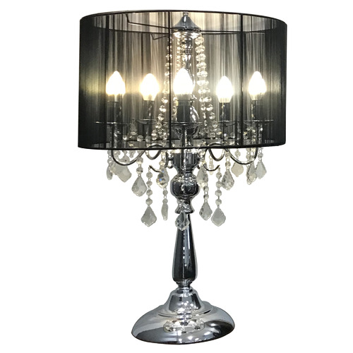 Black deals crystal lamp